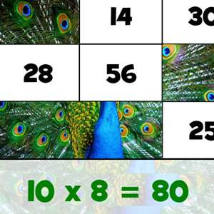 Puzzle de multiplicação em COQUINHOS
