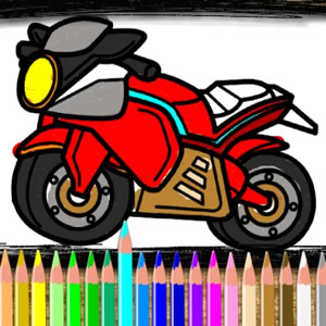 Desenhos de Motocicletas para colorir, jogos de pintar e imprimir