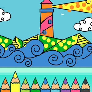 Para colorir - paisagem - puzzle online